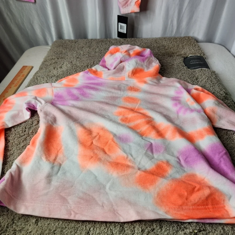 Converse M Girl's All Over Print Tie-Dye Boxy Hoodie (Big Kids) Size M